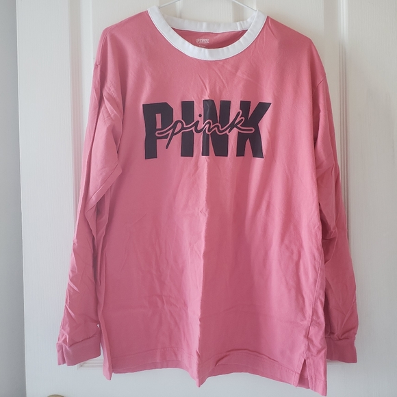 A pink/coral PINK Victoria's Secret long sleeve top - Picture 4 of 4